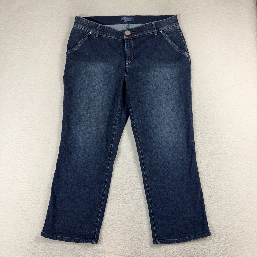 Democracy Ab Solution Straight Leg Jeans Women's 18W (38x26) Dark Blue Wash EUC
